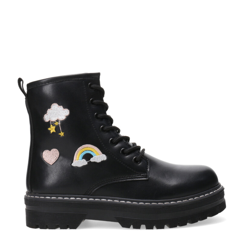 Bota de Niña MINI Miss Carol LEAVEN acordonada Negro