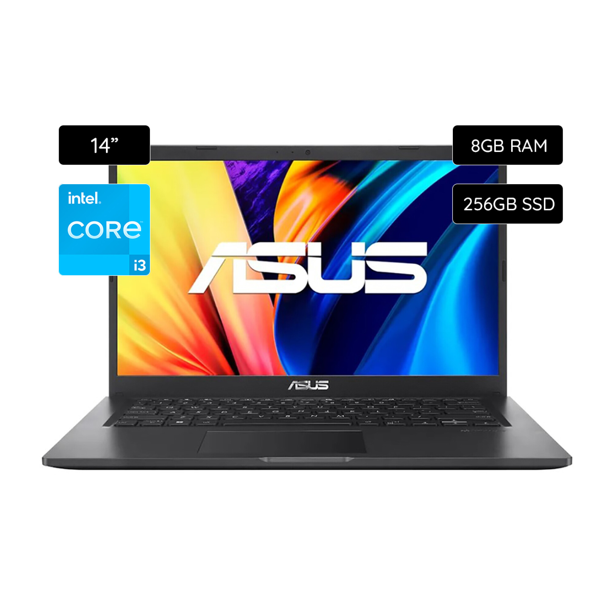 Notebook ASUS Vivobook 14 Intel Core I3-1115G4 256GB SSD / 8GB RAM 14.0  X1400EA-EK2209W - Black — Cover company