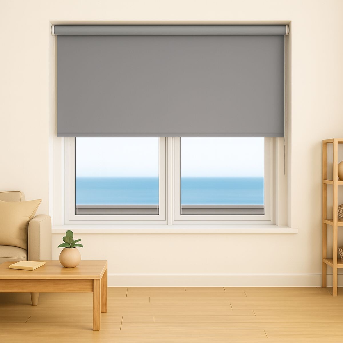 Cortina roller blackout 150x200 cm - GRIS OSCURO 