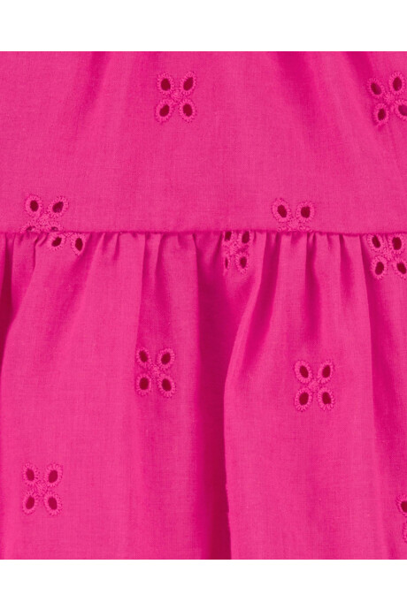 Vestido de algodón, escalonado y con ojales. Talles 0-24M Sin color