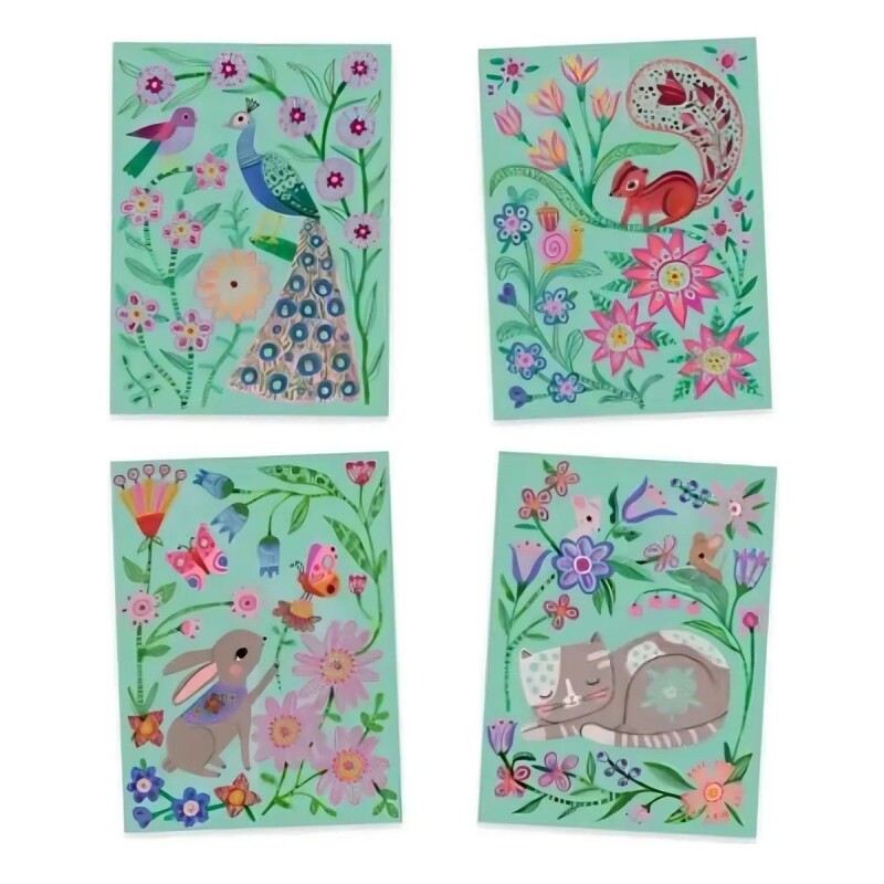 SCRATCH6-10 Set X4 Láminas P/raspar En Colores Pastel By Tara Lilly 6-10 Años Djeco