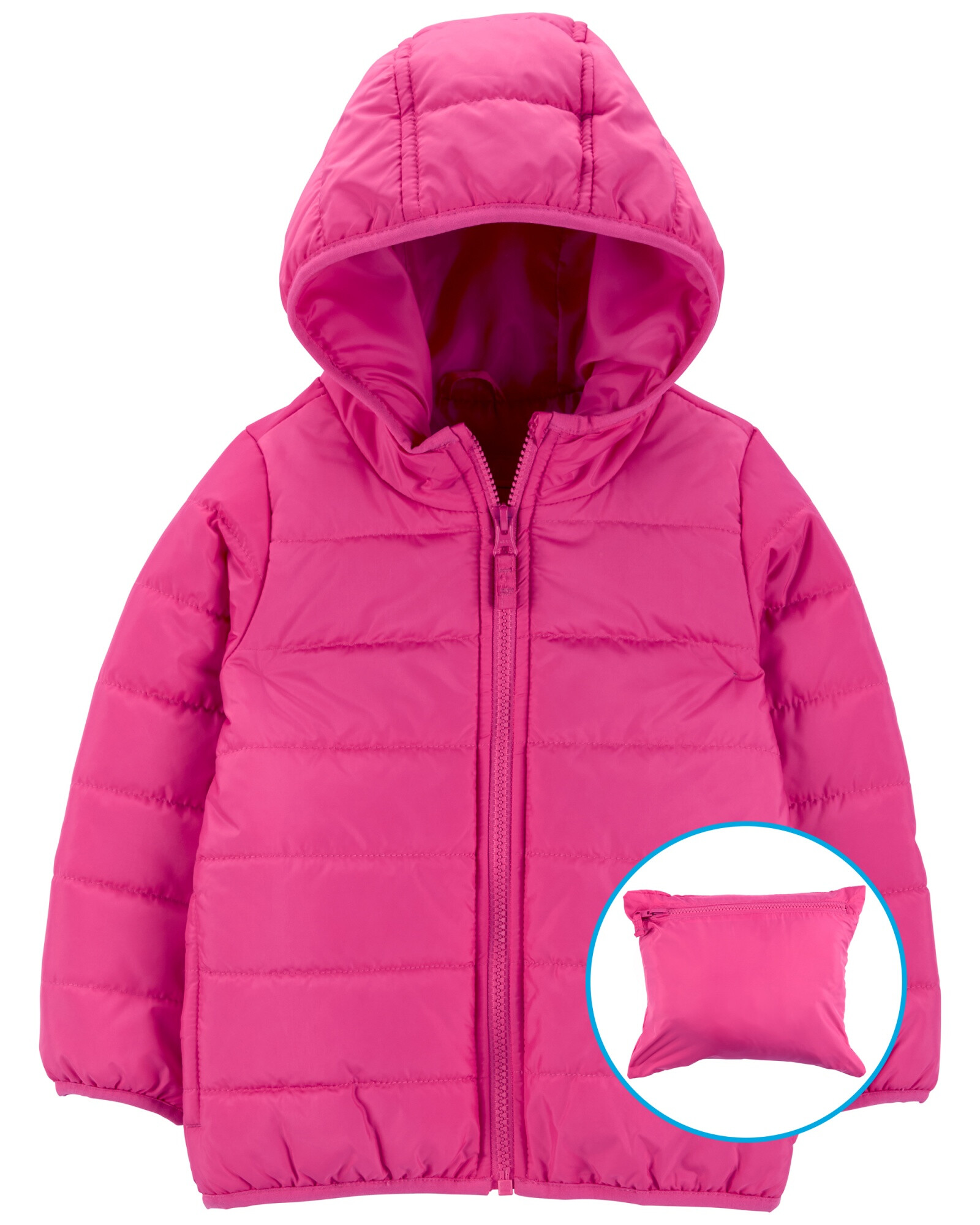 Campera resistente al agua, plegable, rosada Campera resistente al agua, plegable, rosada