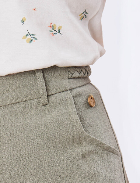 PANTALÓN DE LINO Verde