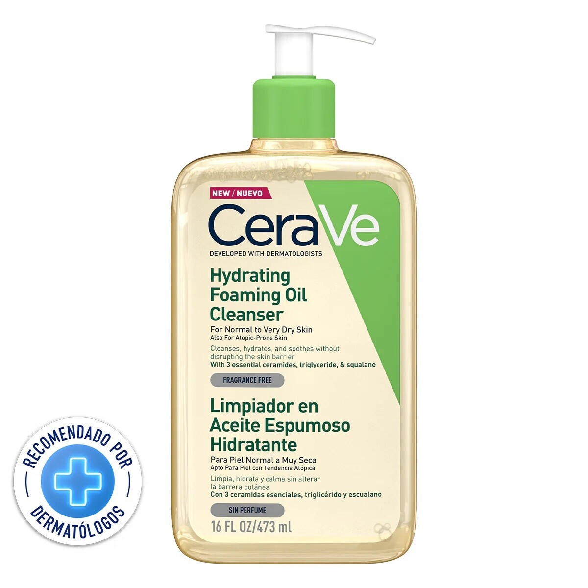 LIMPIADOR ESPUMOSO ACEITE CERAVE 473 ML 