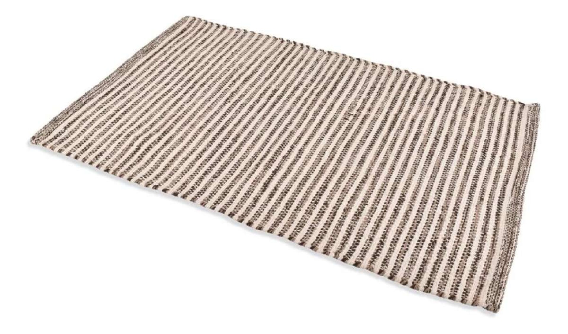 Alfombra Marron a rayas 100% Algodón - 50x80 - Marrón 