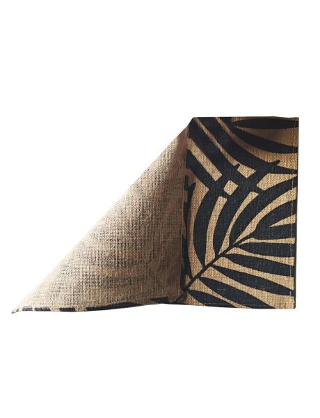 INDIVIDIUAL YUTE HOJAS 45x30CM NATURAL/NEGRO INDIVIDIUAL YUTE HOJAS 45x30CM NATURAL/NEGRO