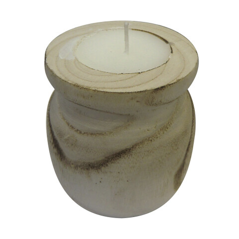 Vela Cilíndrica con Soporte de Madera 10 x 8 cm U