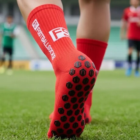 Par de Medias Deportivas Antideslizantes para Fútbol FS Rojas