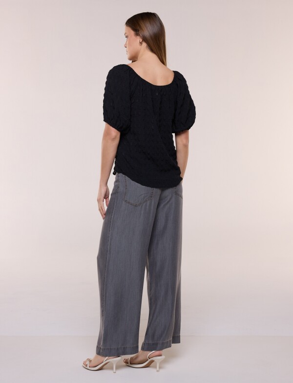 Blusa Manga Balloon NEGRO