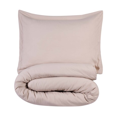 SET DE FUNDA NÓRDICA KING POLIESTER NATURAL-BEIGE PREWASHED AVENA
