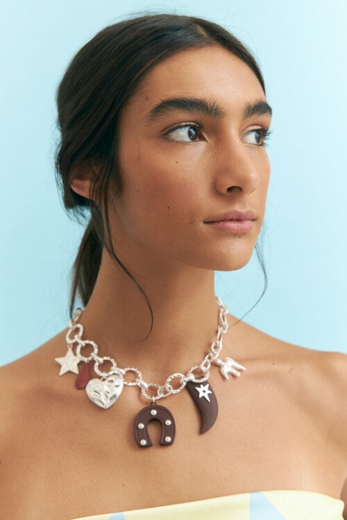 Collar cadena charrua plateado