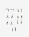 Aros Sets Metal Set De Aros Pasantes - Plateado Rodio