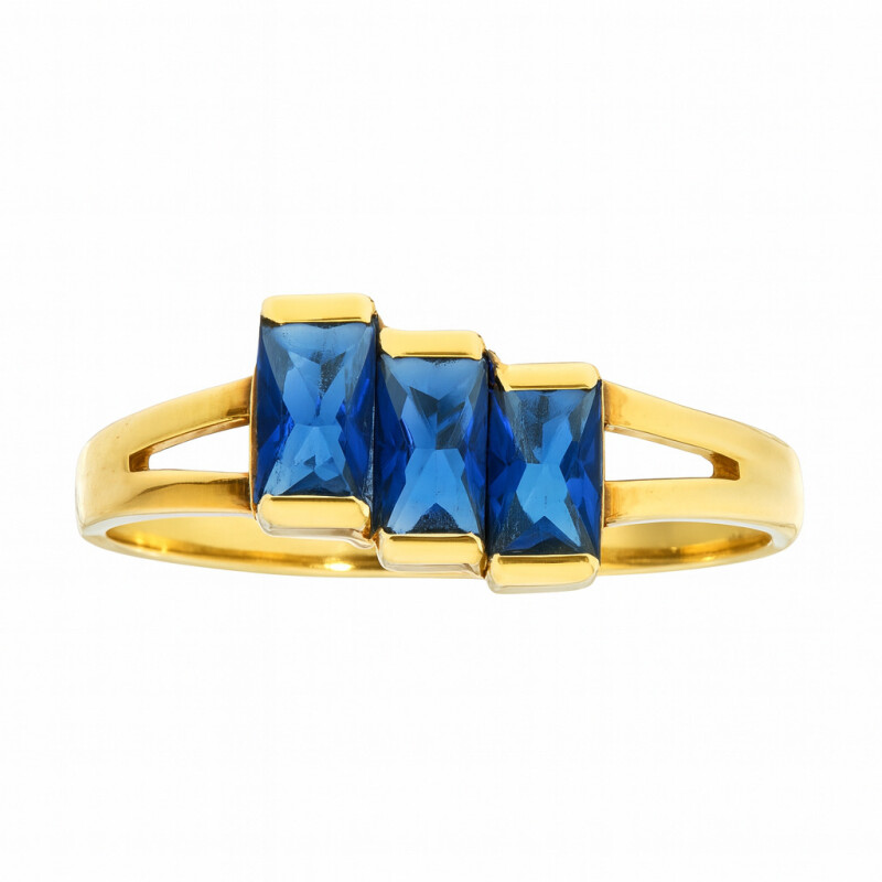 Anillo en oro 18K con circonias azules Anillo En Oro 18k Con Circonias Azules