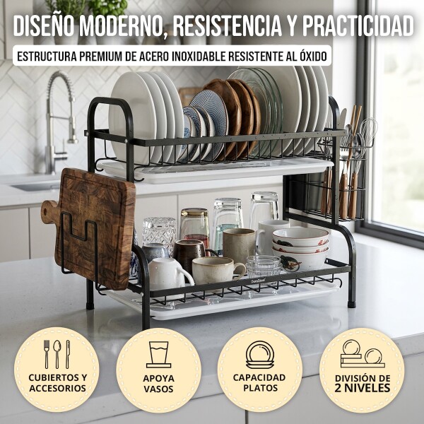 Escurridor de Platos Seca Vajilla Y Cubiertos Mesada Cocina De 2 Niveles Imback Escurridor de Platos Seca Vajilla Y Cubiertos Mesada Cocina De 2 Niveles Imback