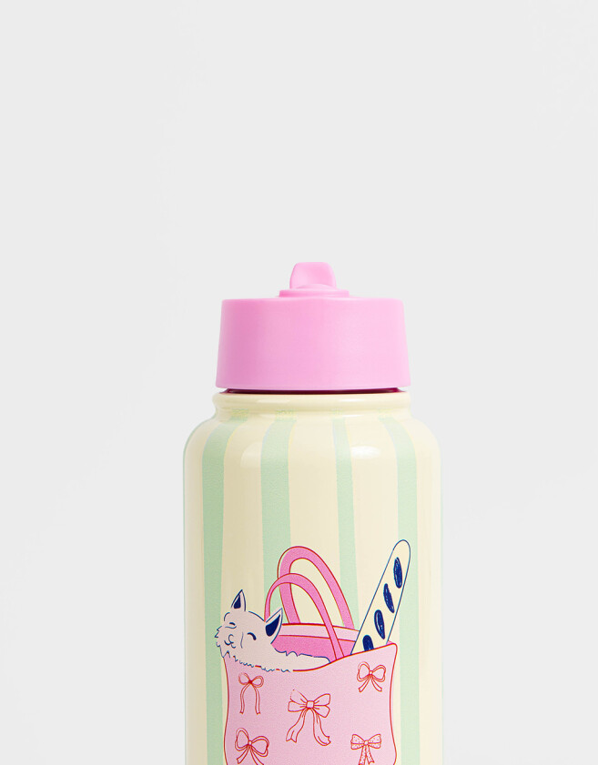 Accesorios Cocina Perrito Botella De Acero De 1 Litro Estampada Con Pico Revatible - Combinacion Multicolor