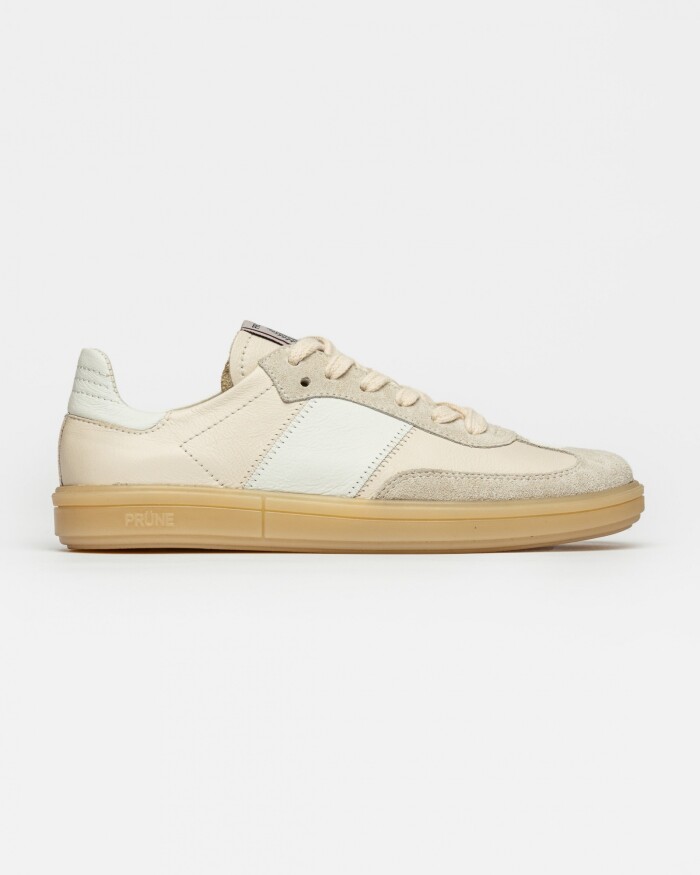 Sneaker Nil en cuero liso Natural