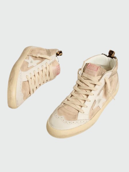 Golden Goose-Botines de cuero, Mid Star Beige