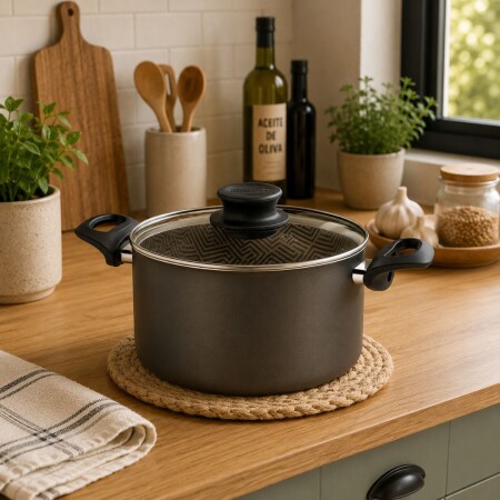 OLLA TRAMONTINA ALTA 26CM 9.6LTS NEGRO