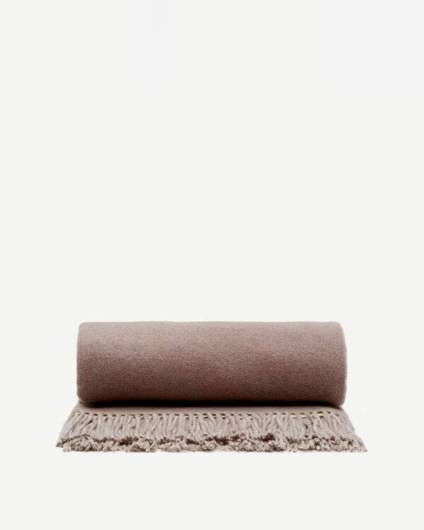 Manta Daiara doble faz mezcla lana marrón melange y beige 170 x 130 cm Manta Daiara doble faz mezcla lana marrón melange y beige 170 x 130 cm