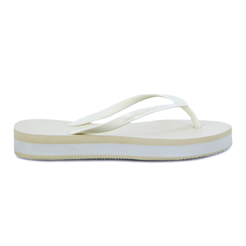 Tropical Brasil Ojota Quadradiha Flattaform De Mujer - Blanco Blanco