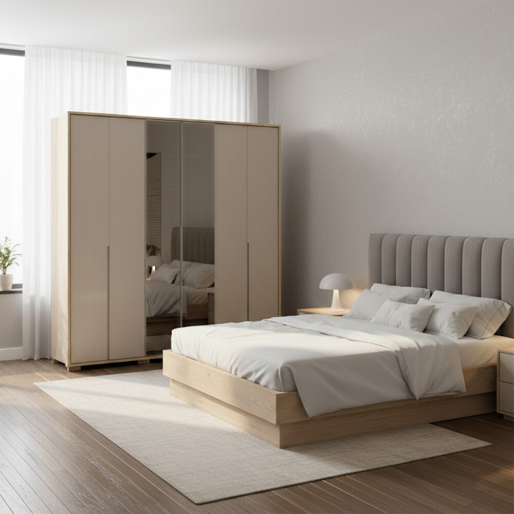 Ropero 6 puertas Reflecta 2.4 - Moderna Marrón y Arena