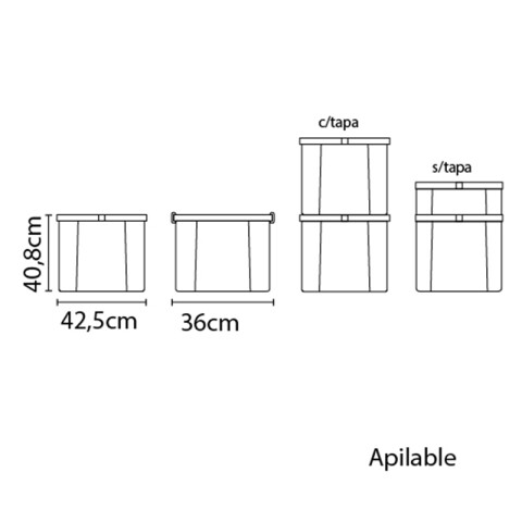 Caja organizadora en ppl transparente 42 litros TD0123