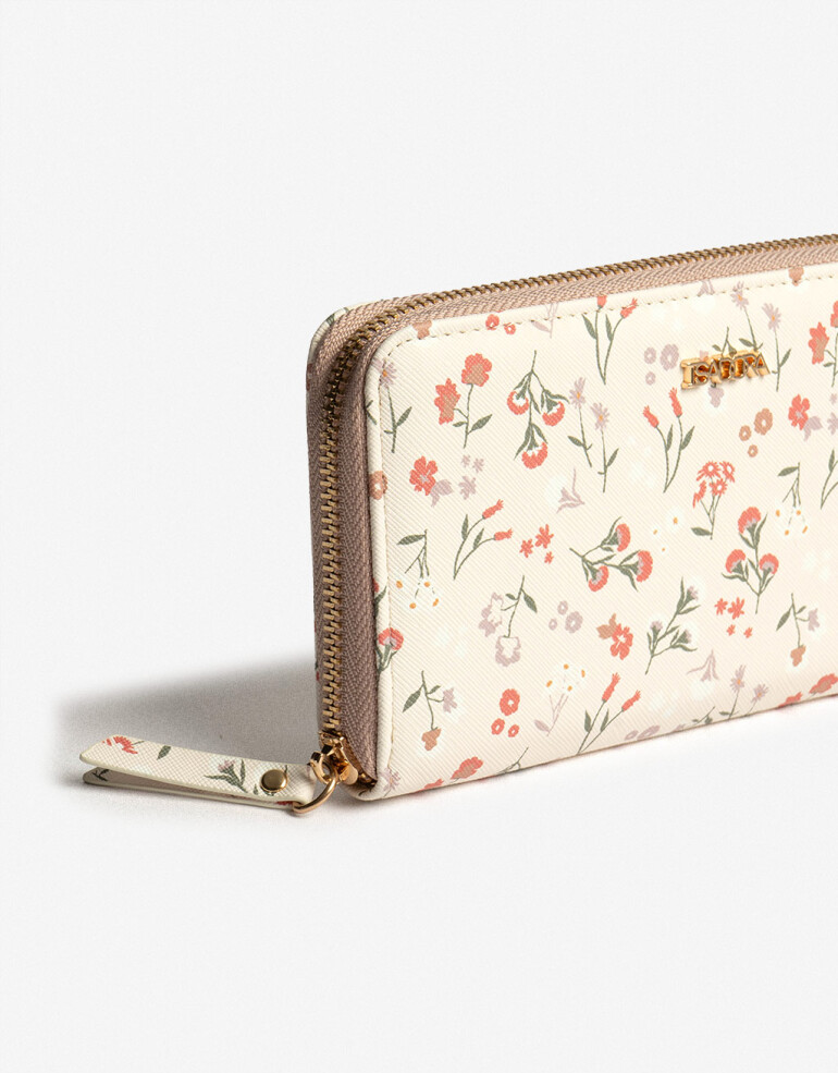 Ficheros Zip Round Billetera Formato Fichero - Estampado Flores