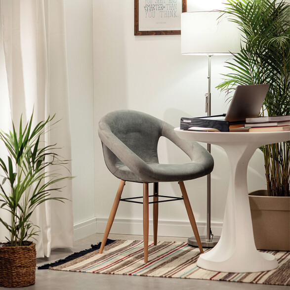 Mesa redonda blanca con pie cónico "SALUT" -TRAMONTINA TD0860