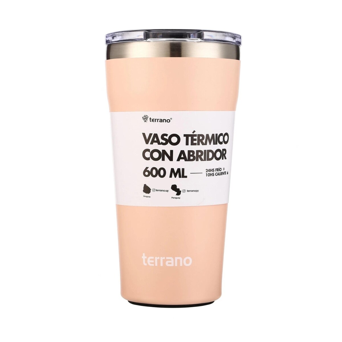 Vaso Térmico Terrano con Tapa 600ML - ROSA 