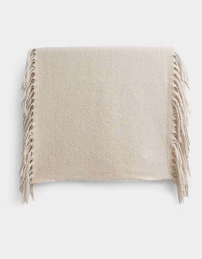 Bufandas Boho Bufanda Jacquard Con Flecos - Blanco Crudo
