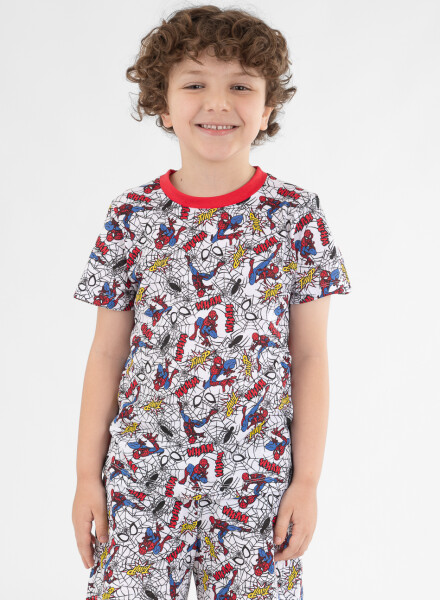 Pijama infantil full print spiderman Blanco