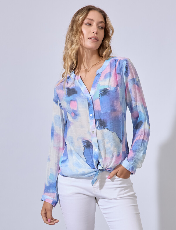 Blusa Gasa Shibori AZUL/MULTI