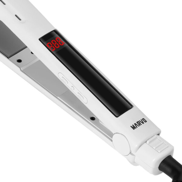 Planchita Pelo Marvo Plancha Alisador Cabello Titanio Led Variante Color Blanco