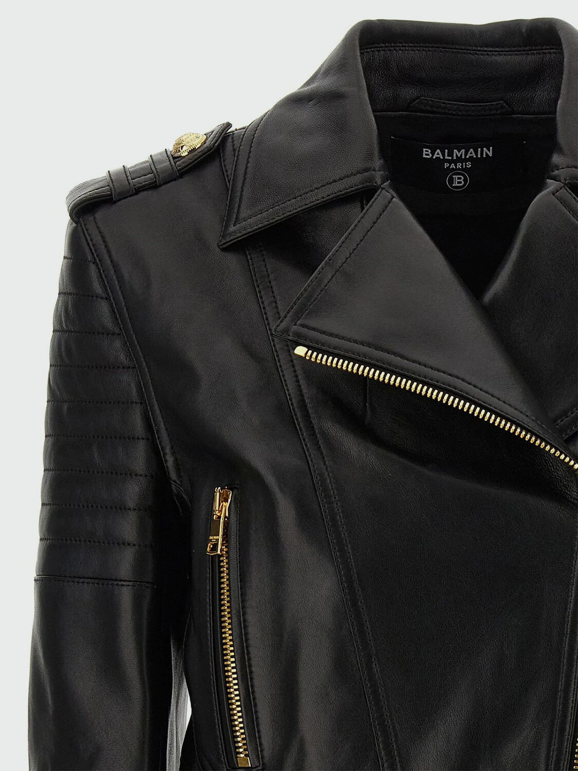 BALMAIN - CHAQUETA DE CUERO Negro