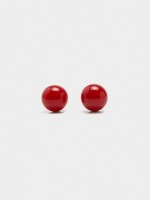 Pendientes De Esferas rojo
