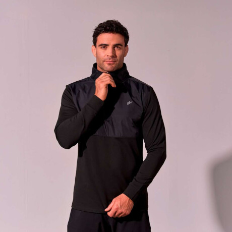 Abrigo Sweat 1/4 Zipper Louis de Hombre Negro