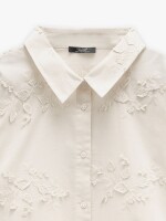 Camisa Con Bordados 100% Algodón crudo