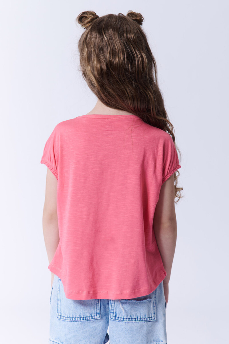Remera crop Coral