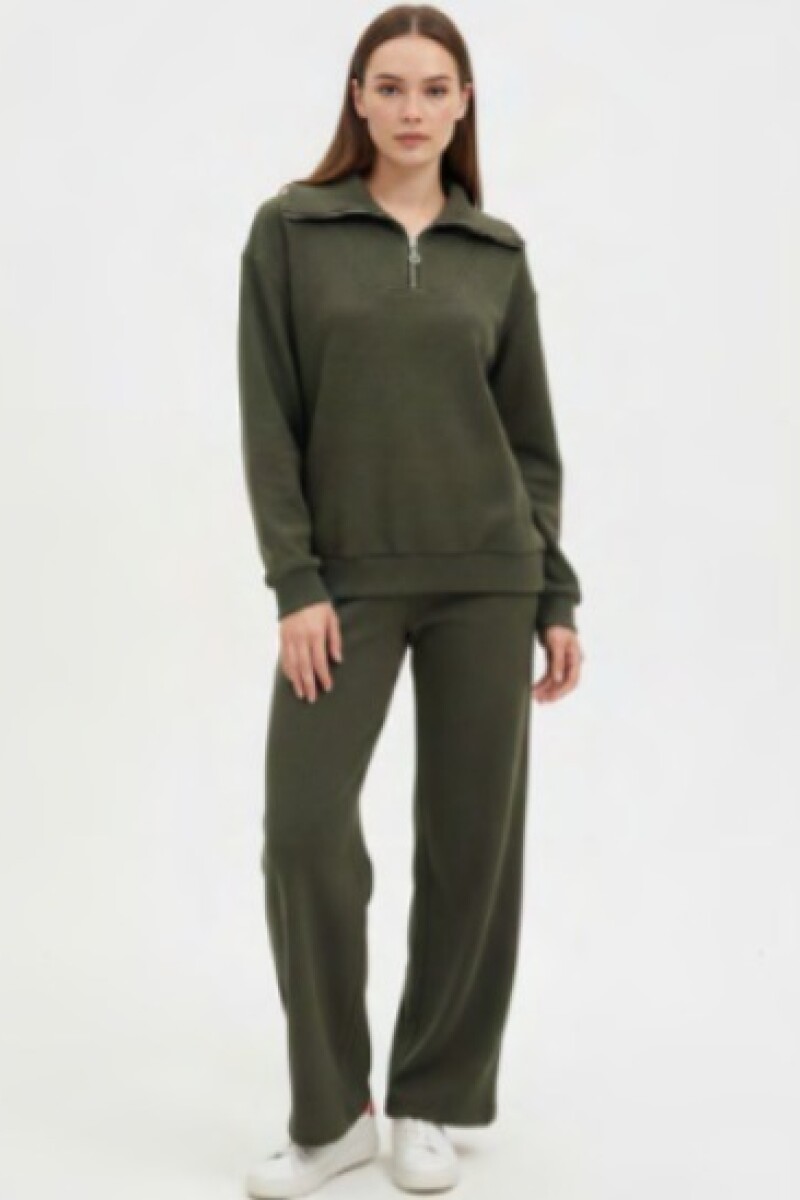 Pantalón Canelado. Verde Musgo