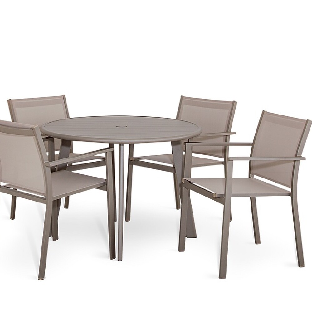 MESA JARDIN DE DISEÑO EN ALUMINIO 1.20 mts BLANCO