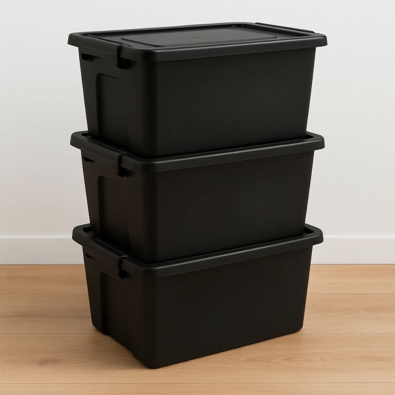 Set x3 Caja organizadora 10lts NEGRO