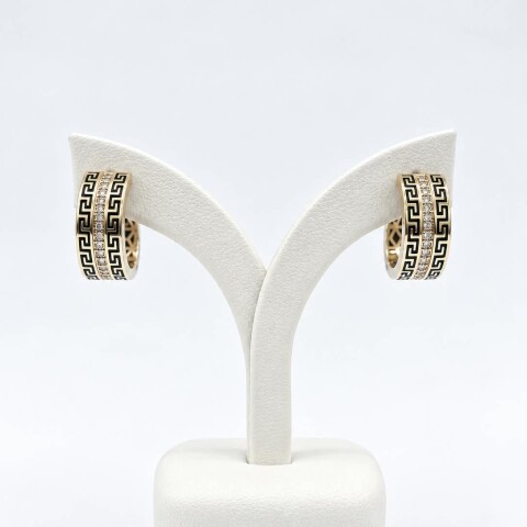 Aros con guarda griega Oro 10 Kt Aros con guarda griega Oro 10 Kt