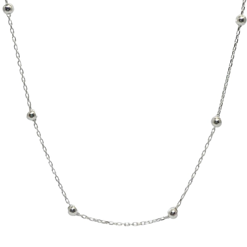 CADENA DE PLATA TIPO FORCE CORTO Y BOLA , LARGO 50 CM L8dprcb-035-50-x2