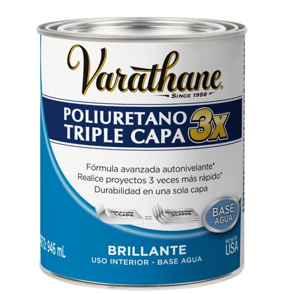 Poliuretano interior brillante Tricapa 0.946L Varathane Poliuretano interior brillante Tricapa 0.946L Varathane