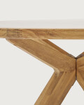 Mesa redonda Julieta de polycemento beige y madera maciza de acacia Ø 120 cm FSC 100% Mesa redonda Julieta de polycemento beige y madera maciza de acacia Ø 120 cm FSC 100%