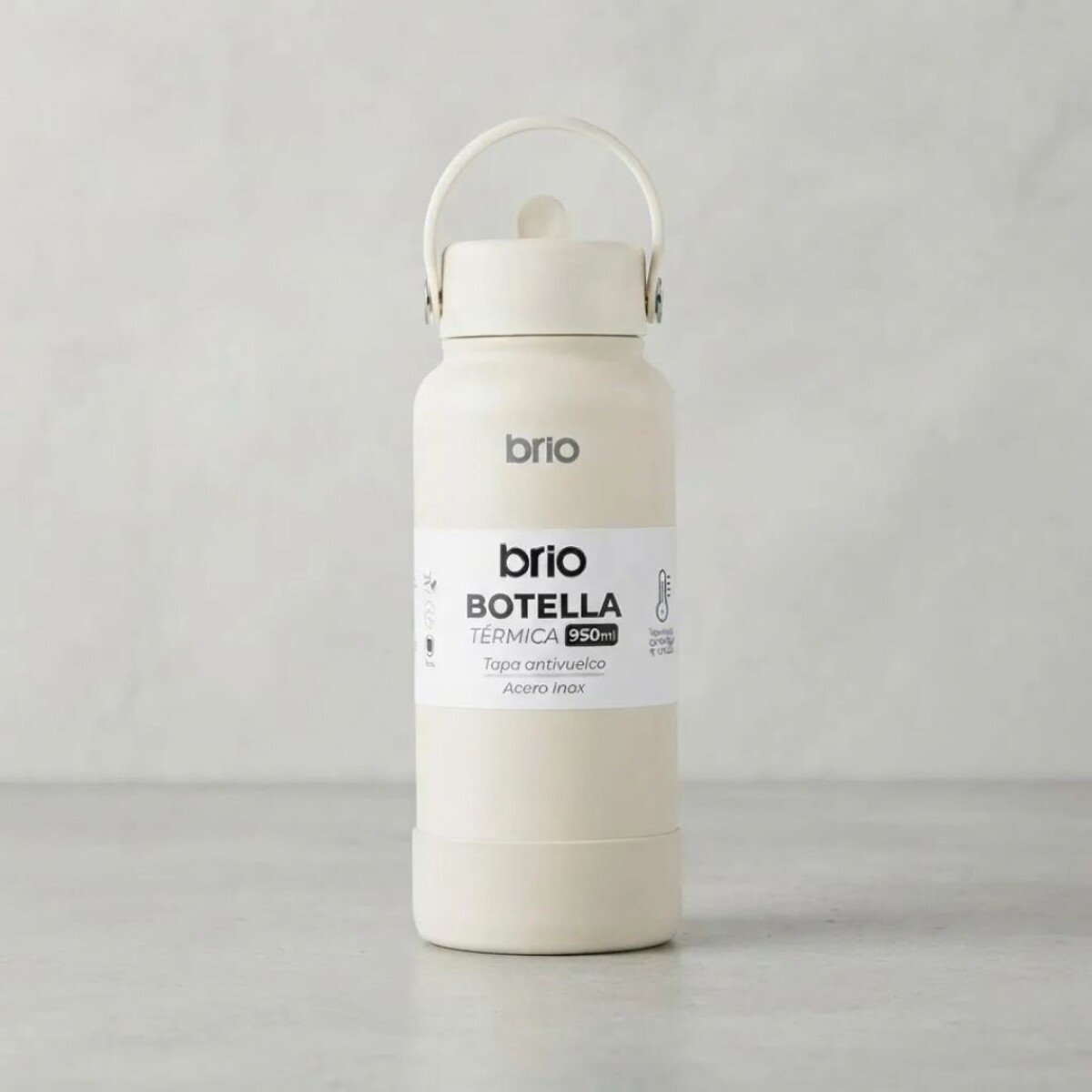 Botella Termica Brio 950ml Acero Inoxidable Color Crema 