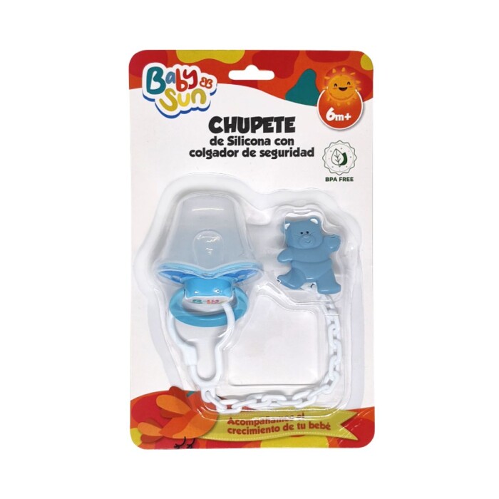 BABYSUN CHUPETE SILIC AZUL C/PRENDEDOR única