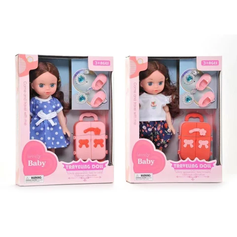 Muñeca Viajera 34 cm con Valija y Accesorios U