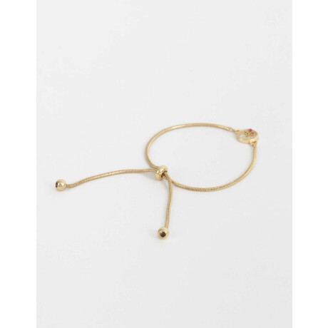 Pulsera Flexible Dije Bañada En Oro Dorado