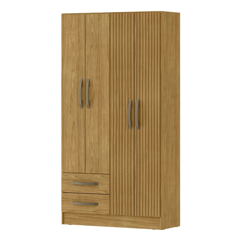 Ropero Armario Petra Austria 4 Puertas 2 Cajones Ripado Color Almendra Ropero Armario Petra Austria 4 Puertas 2 Cajones Ripado Color Almendra